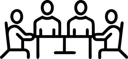 Business team discussing in a glossy boardroom with copy space vector