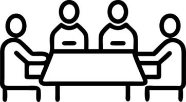 Business team discussing in a glossy boardroom with copy space vector