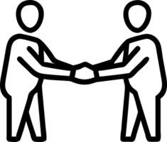 Business partners sealing a deal with a handshake in a lobby vector