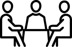 Business team silhouettes discussing over a table with abstract background vector