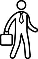 Businessman holding briefcase on plain white background with copy space vector
