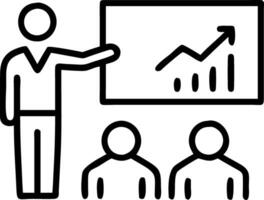 Businessman presenting to colleagues on glossy background vector