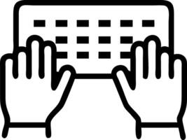 Businessman typing on a glossy keyboard with copy space vector