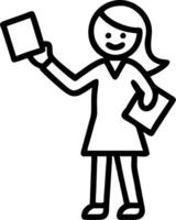 Businesswoman handing out discount flyers on a busy street vector