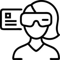 Businesswoman using virtual reality headset on glossy background vector