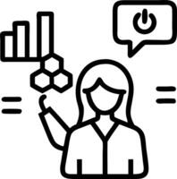 Businesswoman touching a holographic interface with financial data vector
