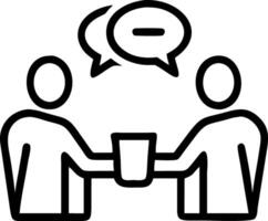 Candid business leader talking with a team member at a coffee break vector