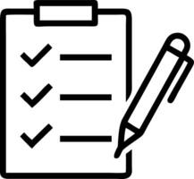 Checklist and pen icons representing compliance auditing vector