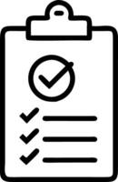 Clipboard and checkmark icons representing task completion vector