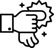 Close up of a businessmans hand holding a glowing currency symbol with copy space vector