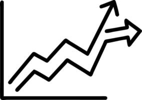 Chart and arrow icons symbolizing financial growth vector
