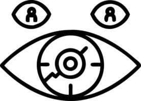 Close up of a businesspersons eye with digital marketing icons reflected vector