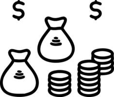 Cartoon money bags and stacks of coins arranged in a seamless tile pattern with a clean white background designed to represent wealth and savings in business vector