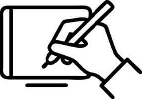 Close up of a businesswomans hand signing a digital contract on a tablet vector
