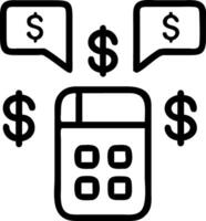 Close up of a futuristic holographic calculator with currency symbols and discount tags vector