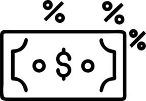 Close up of a holographic banknote with floating discount tags and currency symbols vector