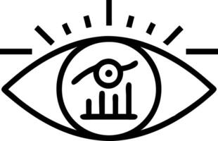 Close up of a marketing executives eye reflecting financial data holograms vector