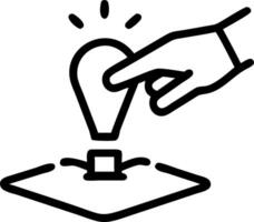 Close up of a marketing executives hand drawing on a holographic canvas vector