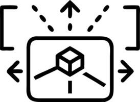 Close up of holographic decision making arrows on a modern device vector