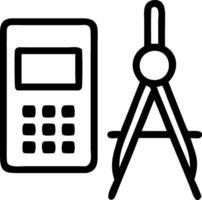 Compass and calculator icons representing business planning vector