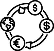 Currency exchange circular frame with Global Finance text vector