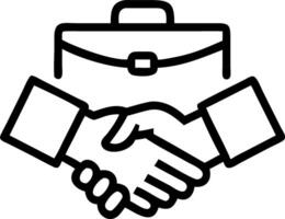 Floating briefcase and handshake representing business agreements vector