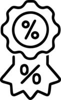 Floating bitcoin symbol with discount tag and promotional ribbon vector