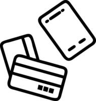 Floating credit cards and a smartphone hover in mid air isolated on a white background representing mobile payments and digital finance vector