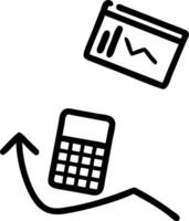 Floating calculator and business chart mid air gently rotating isolated on a white background representing financial analysis and business success vector