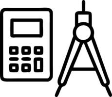 Floating compass and calculator isolated on white background vector