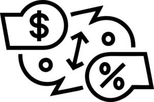 Floating currency symbols with discount tags and promotional arrows vector