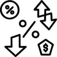 Floating currency symbols with discount tags and promotional arrows vector