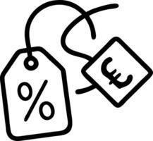 Floating pound sign with discount tag and marketing icon vector