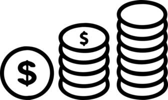 Floating stacks of coins and a dollar sign hover in a vertical arrangement isolated on a white background symbolizing wealth creation and financial success vector
