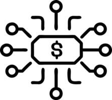Glowing digital wallet with currency interface vector