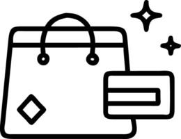 Holographic credit card emerging from a glowing shopping bag with copy space vector