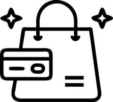 Holographic credit card emerging from a glowing shopping bag with copy space vector