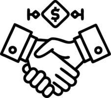 Holographic business handshake with currency symbols and discount tags vector