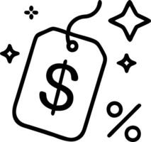 Holographic dollar sign with business icons and discount tag vector