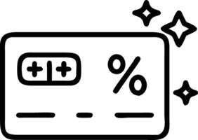 Holographic credit card with glowing discount numbers and copy space vector