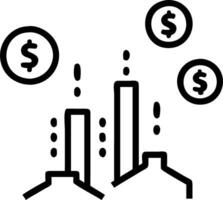 Holographic currency symbols floating above a glowing cityscape with copy space vector