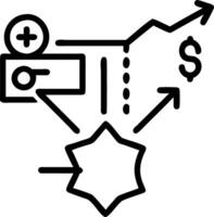 Holographic financial planning and decision making icons on soft abstract background vector