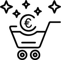 Holographic shopping cart emitting glowing currency symbols with copy space vector