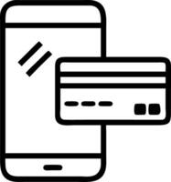 Holographic smartphone displaying a glowing credit card with copy space vector