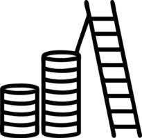 Ladder and coin icons symbolizing financial success vector
