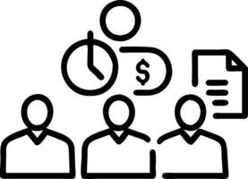 Leader candidly reviewing financial reports with a team in the office vector