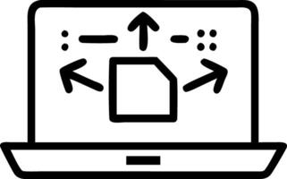 Laptop on white background showing holographic financial planning and compliance icons vector