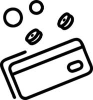 Levitating credit card surrounded by coins vector