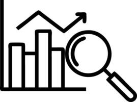 Levitating graph and magnifying glass for financial analysis vector