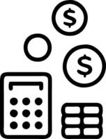 Levitating calculator and coins symbolizing financial planning vector
